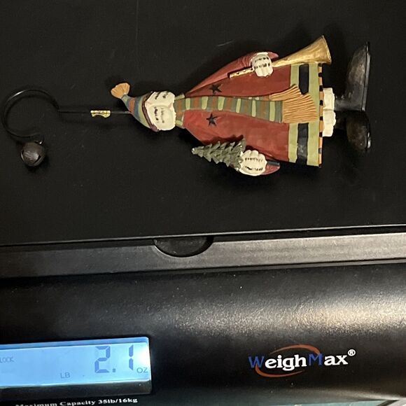 Williraye Studios 5" Folk Art Christmas Sweater Cat Ornament Tree Horn - Picture 13 of 13